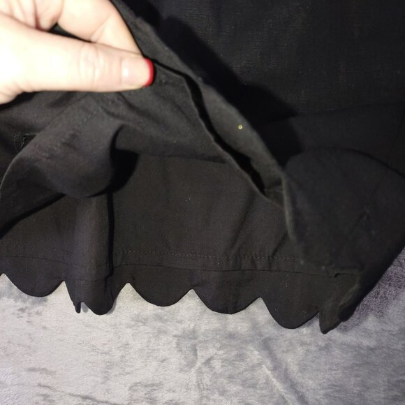 J Crew Womens Black‎ Scallop Hem Pull On Skirt Size 8 Linen Blend Classic summer - Picture 2 of 11